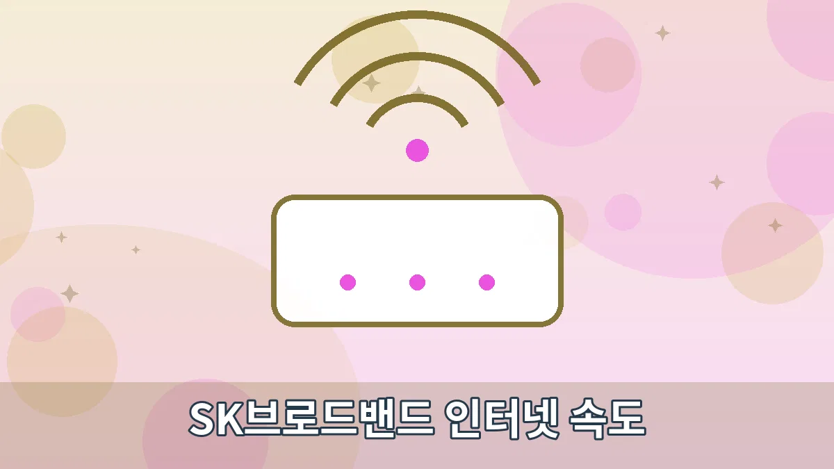 SK브로드밴드 인터넷 속도 안내 이미지